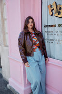 VESTE WILLY VINYLE MARRON