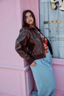 VESTE WILLY VINYLE MARRON