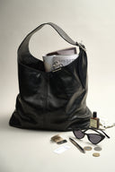BLACK LEATHER GABRIEL BAG