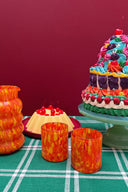 LOT DE 2 VERRES GABRIELLE ORANGE & JAUNE