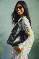 BLACK LEATHER GABRIEL BAG