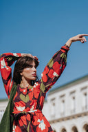 ROBE DANIELLA PANSY FLOWERS