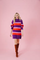 ROBE SACHA STRIPES PURPLE