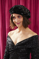 BERET RIRI SEQUINS NOIRS