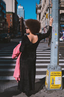 ROBE MADISON VELOURS NOIR