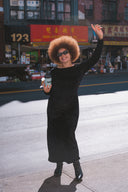 ROBE MADISON VELOURS NOIR