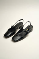 POLLY BLACK PATENT SANDALS