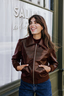 VESTE WILLY VINYLE MARRON