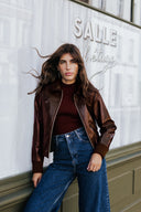 VESTE WILLY VINYLE MARRON