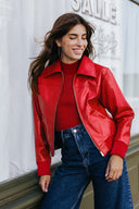 VESTE WILLY VINYLE ROUGE