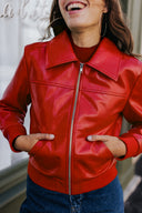 VESTE WILLY VINYLE ROUGE