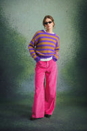 PULL CAROLINA LILA RAYURES CURRY