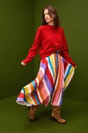 JUPE PAULA RAYURES MULTICO