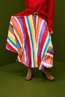JUPE PAULA RAYURES MULTICO