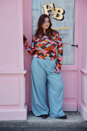 HARYA BLUE PLAID PANTS