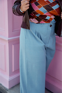 PANTALON HARYA BLEU A CARREAUX