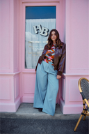 PANTALON HARYA BLEU A CARREAUX