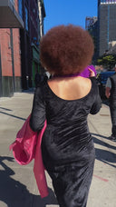 ROBE MADISON VELOURS NOIR