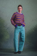 PULL CAROLINA LILA RAYURES CURRY