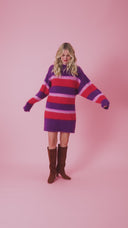 ROBE SACHA STRIPES PURPLE