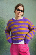 PULL CAROLINA LILA RAYURES CURRY