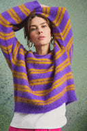 PULL CAROLINA LILA RAYURES CURRY