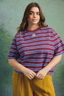 T-SHIRT STAN RAYURES CABERNET