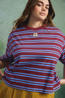 T-SHIRT STAN RAYURES CABERNET