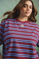 T-SHIRT STAN RAYURES CABERNET