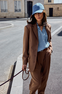 VESTE DAN MARRON RAYURES BLEUES