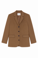 VESTE DAN MARRON RAYURES BLEUES