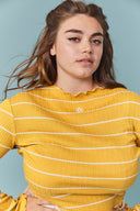 T-SHIRT THAIS RAYURES MOUTARDE