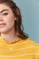 T-SHIRT THAIS RAYURES MOUTARDE