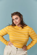 T-SHIRT THAIS RAYURES MOUTARDE