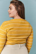 T-SHIRT THAIS RAYURES MOUTARDE