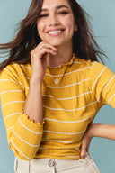 T-SHIRT THAIS RAYURES MOUTARDE