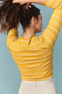 T-SHIRT THAIS RAYURES MOUTARDE