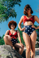 MAILLOT BEACH BI-GOUT POLKA NAVY